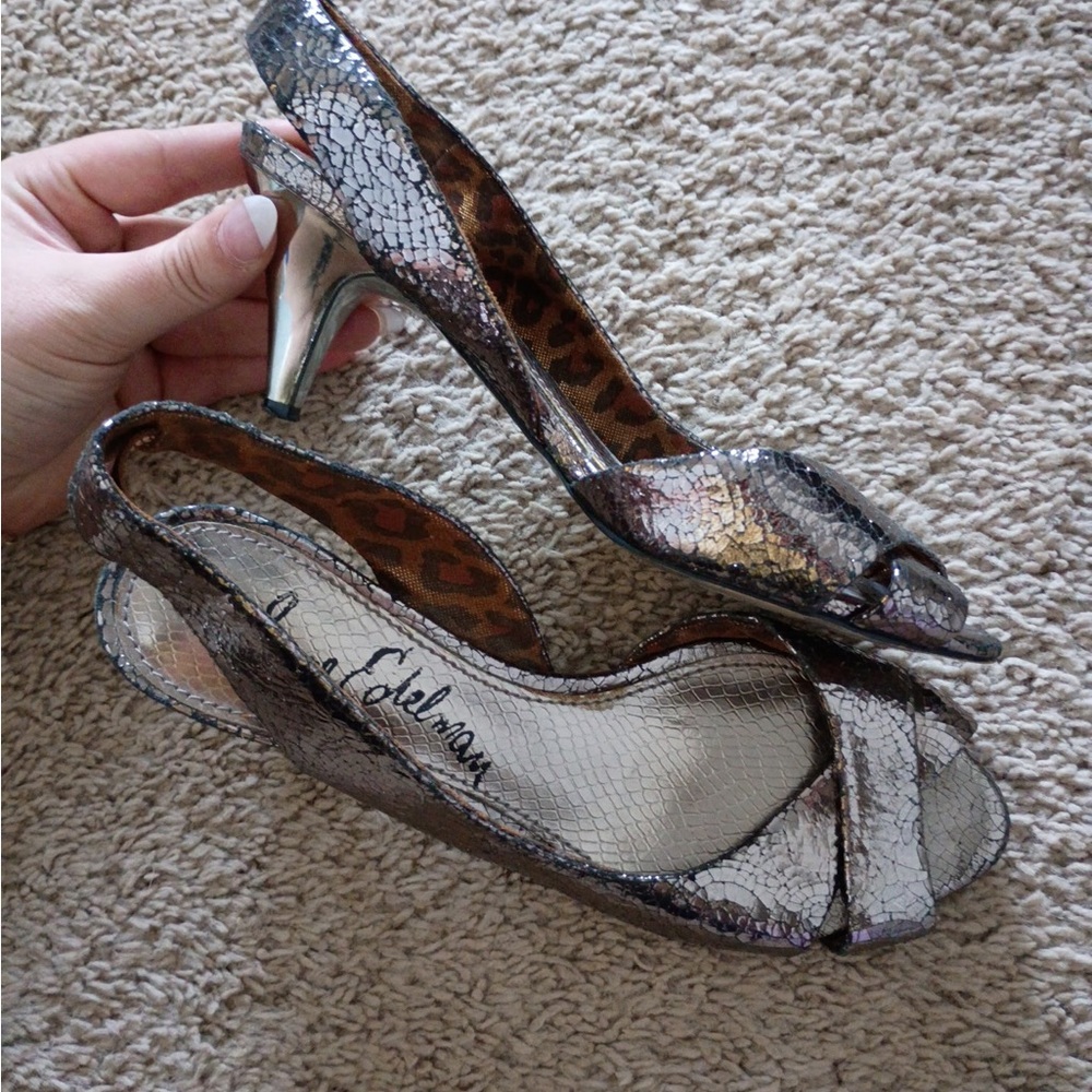 Sam Edelman Metallic Slingback Heels